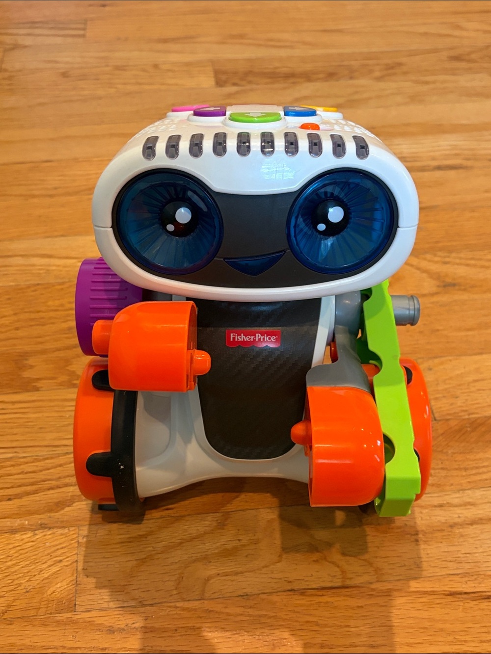 Fisher-Price Colorful Learning Robot Toy - White with Orange, Blue & Green